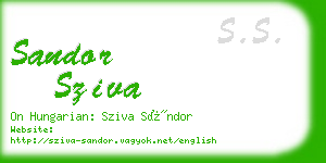 sandor sziva business card